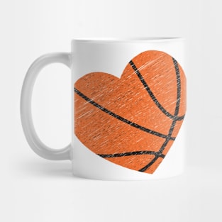 Basketball, Basketball Ball In The Shape Of A Heart Mug